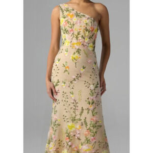 AW BRIDAL SZ 12 L cream Caoimhe floral prom party spring maxi dress NEW B130